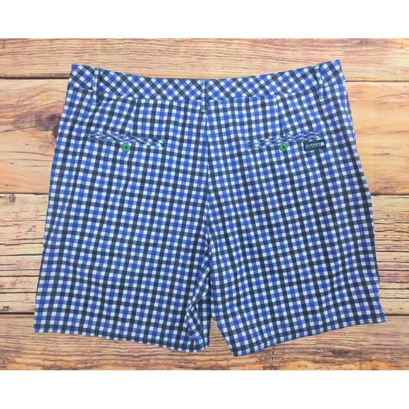 Sperry Mens Bluish Purple Gingham Check Shorts 38 - Picture 2 of 8